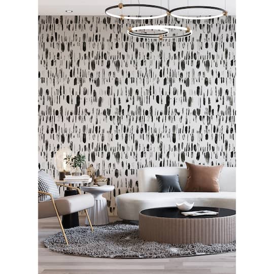 Katie Hunt Black Bold Brush Strokes Wall Mural